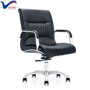 Heavy Duty Chair Bureau with Aluminum Alloy Base Leather Ergonomic Office Chair Revolving Office Chair Wheels