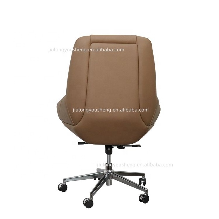 New Design Chair Leather Middle Back Office Chair Wheels with High Density Molded Foam Chair Bureau