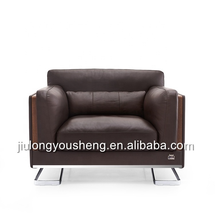 Boss Office Luxury Leather Sofa Set Steel Base Modern Style Sofas Sectional Sofa Furniture