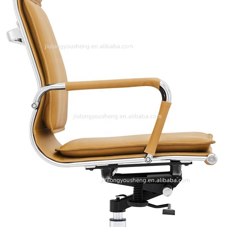 High Back Office Chair Leather Executive Desk Chair Ergonomic PU Swivel Modern Leisure Chair