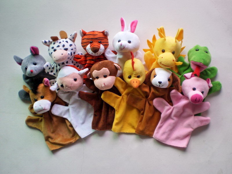 Wholesale 37 Style Jungle Animal Hand Dolls Character Zodiac Animal Plush Glove Toy Family Role Play Hand Puppet