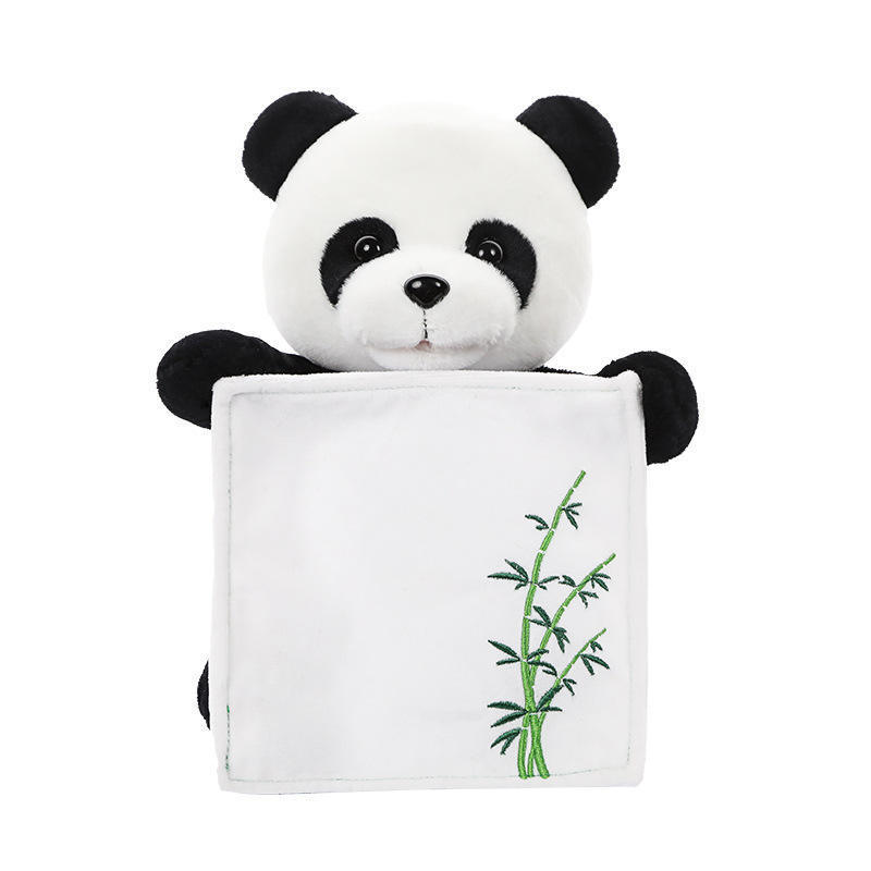 Hot Selling Peekaboo Puzzle Early Education Raised Hand Panda Singing Storytelling Lullaby Learn To Speak Electric Plush Toy