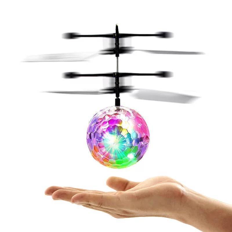 2024 New Flying Rc Ball Aircraft Helicopter Led Flashing Light Up Toy Induction Toy Electric Toy Drone For Kids Children