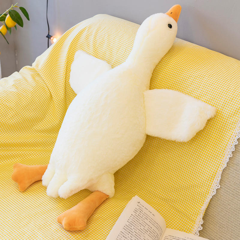 2024 Hot Selling 50-190cm Lovely Big White Goose Doll Plush Toy For Bed Sleeping Stuffed Animal Pillow Girl Gift