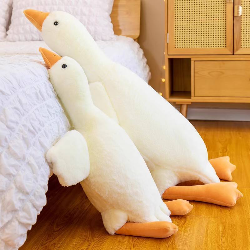 2024 Hot Selling 50-190cm Lovely Big White Goose Doll Plush Toy For Bed Sleeping Stuffed Animal Pillow Girl Gift