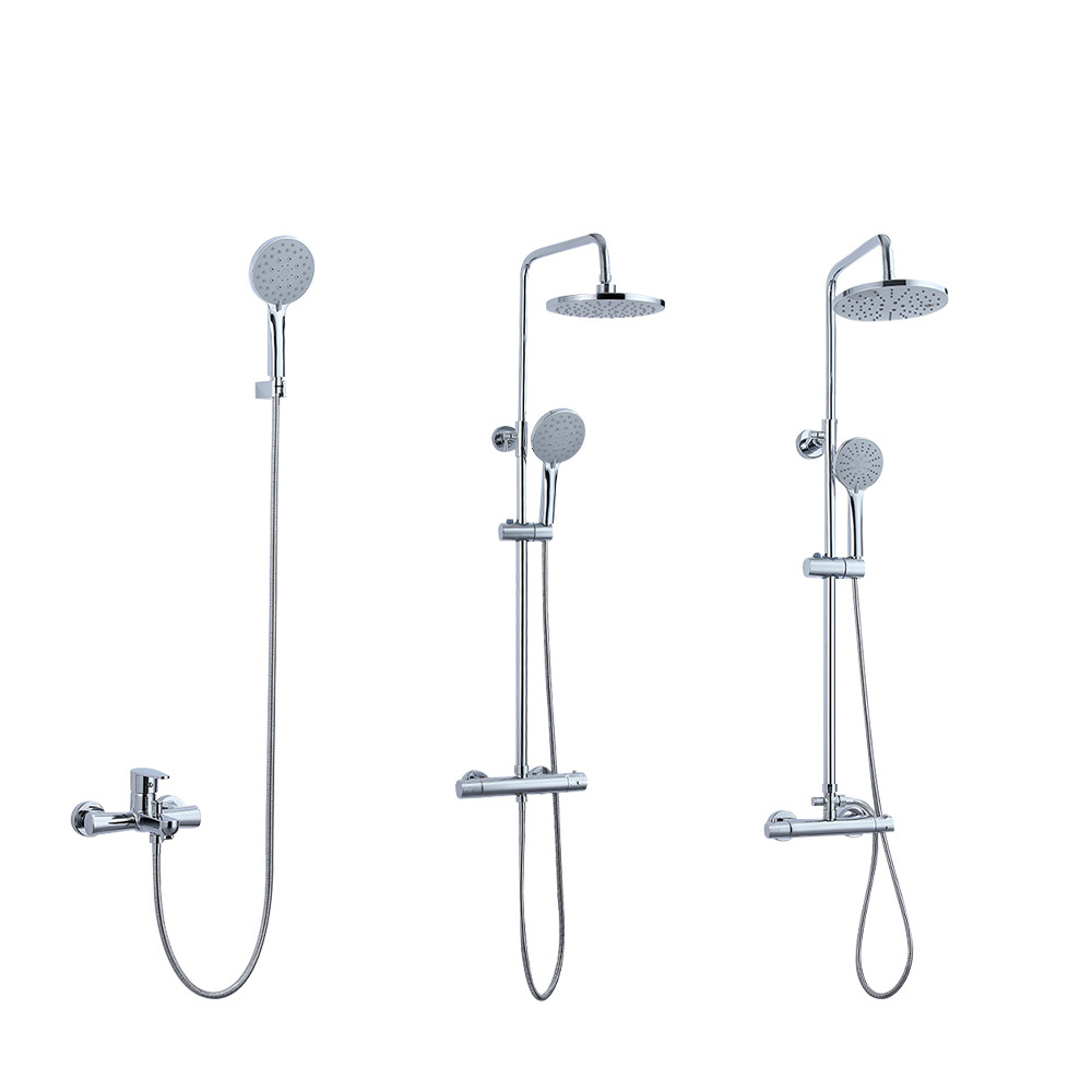 Eco-friendly modern brass brushed thermostatic shower external faucets on sale