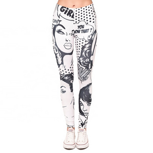 Dropshipping custom butter soft women leggings comics girls elastic leggings for women