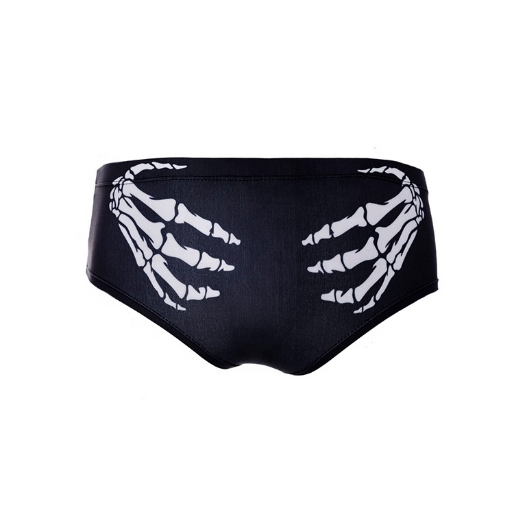 factory OEM custom black skull print super soft hot women panties