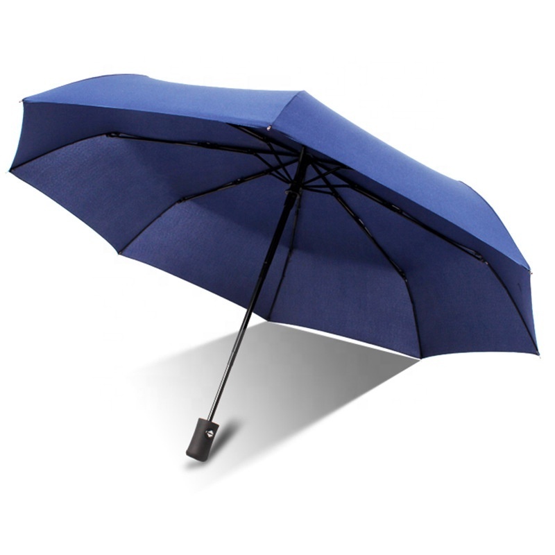 21inch auto open and close 3 fold black metal frame promotion  umbrella