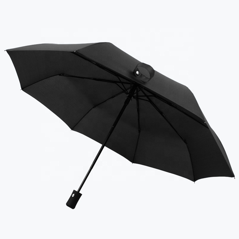 21inch auto open and close 3 fold black metal frame promotion  umbrella