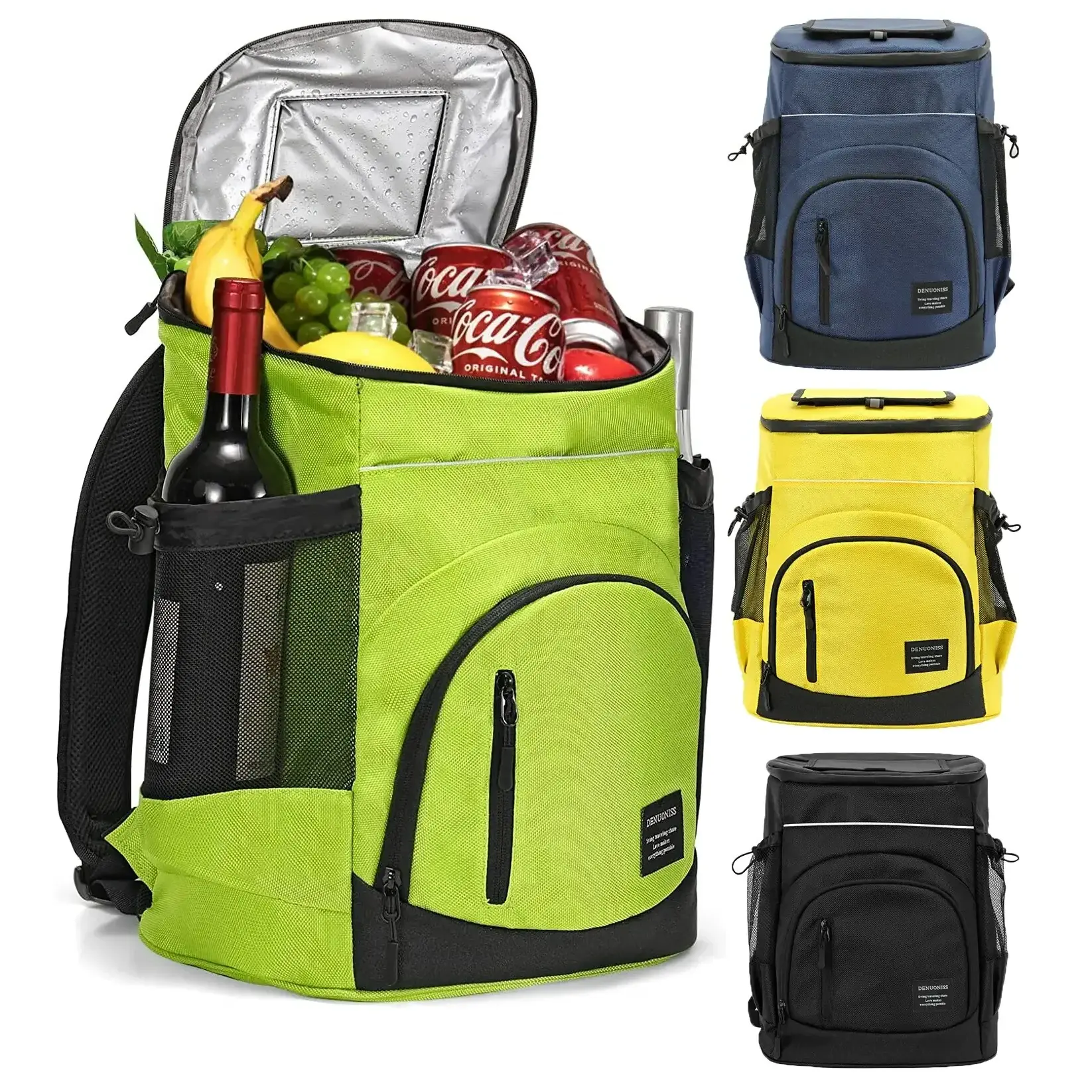 30L Picnic Insulated Cooler Backpack Collapsible Wine Bottle Camping Cool Carrier Bag Double Shoulder Outdoor Lunch Ice Bag