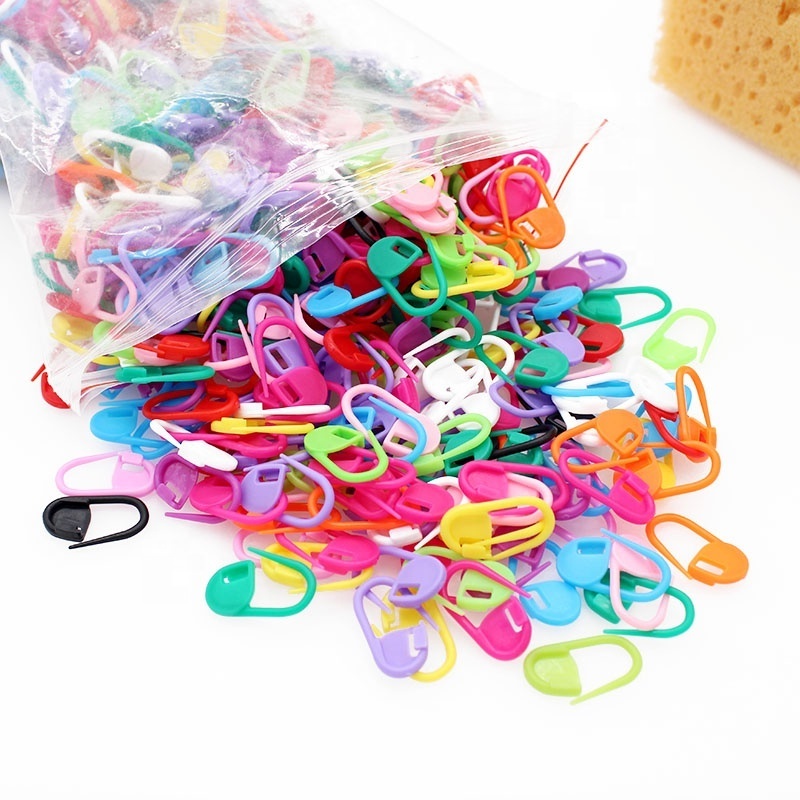 100pcs Mix Color Plastic Resin Small Clip Locking Stitch Markers Crochet Latch Knitting Tools Needle Clip Hook Sewing Tool