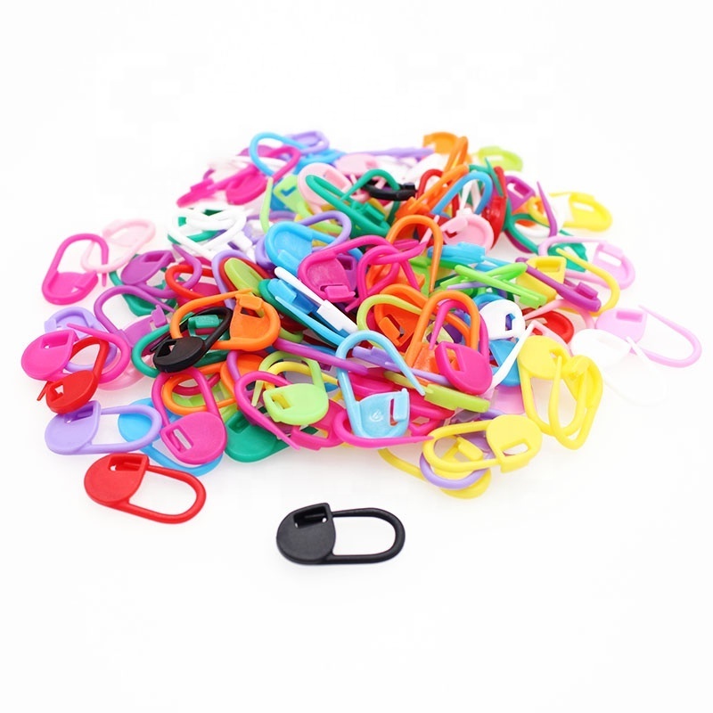 100pcs Mix Color Plastic Resin Small Clip Locking Stitch Markers Crochet Latch Knitting Tools Needle Clip Hook Sewing Tool