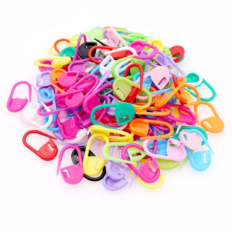 100pcs Mix Color Plastic Resin Small Clip Locking Stitch Markers Crochet Latch Knitting Tools Needle Clip Hook Sewing Tool