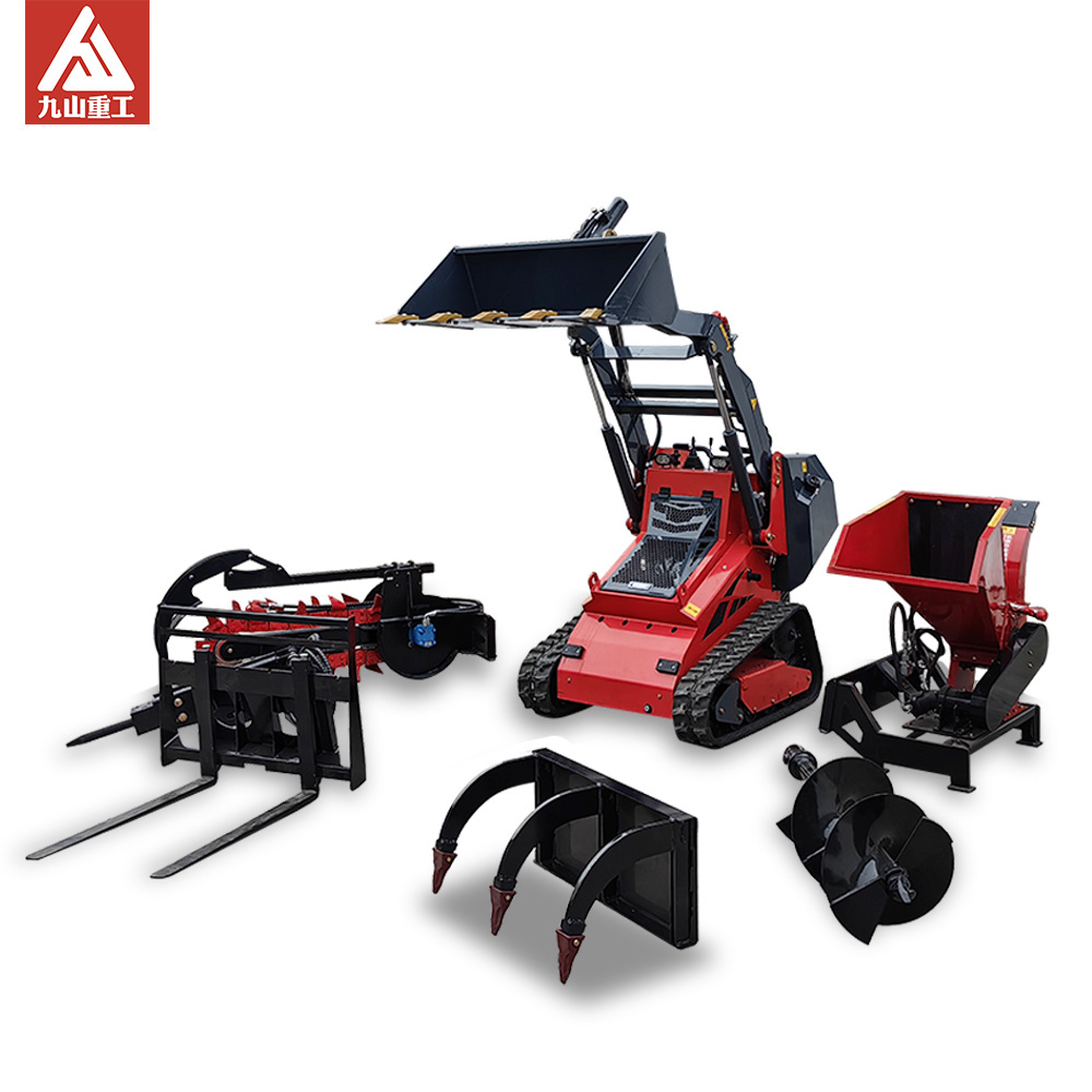 Fast Delivery EPA/CE Mini Skid Steer Loader 300kg 500kg Hydraulic Diesel Crawler Mini Skid Steer Loader attachments