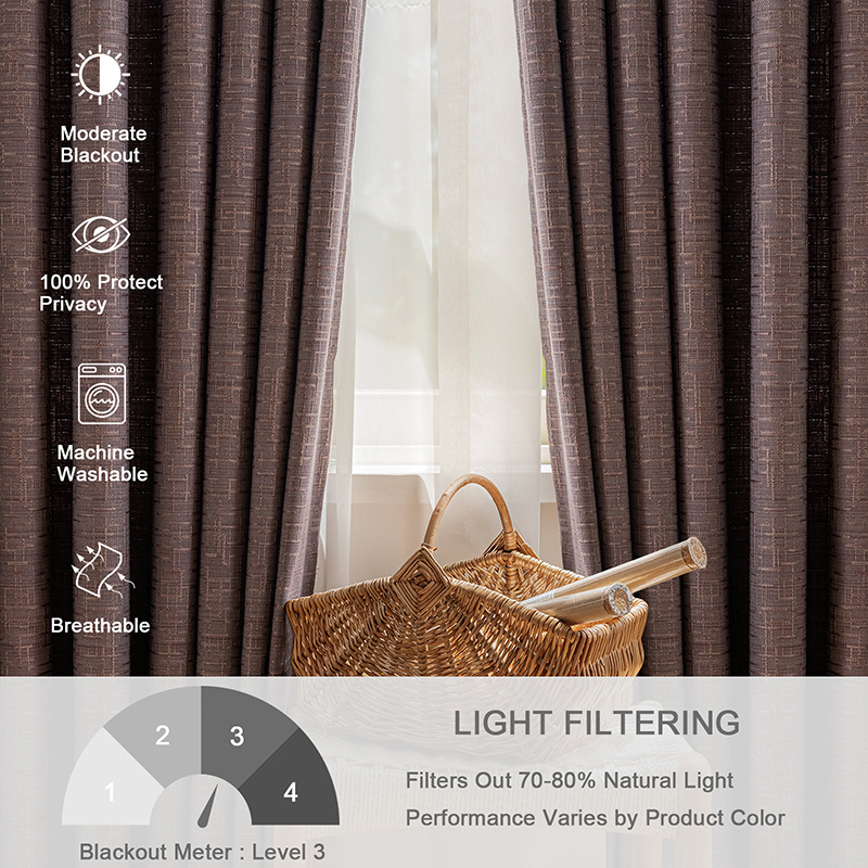 stock roll new faux linen cotton curtain fabric for whole sale