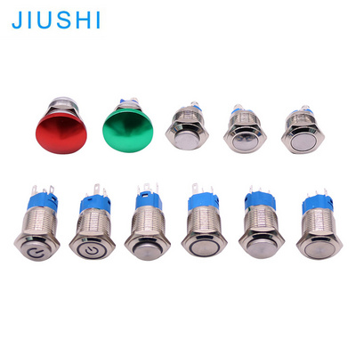 A16 metal waterproof mushroom illuminated 16mm switch push button momentary latching