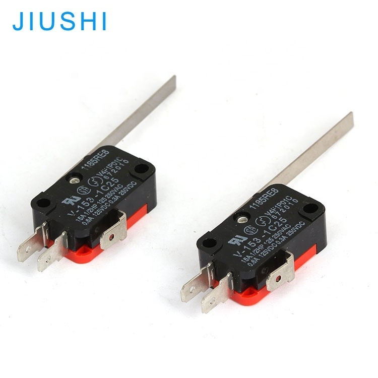 V-153-1C25 momentary limit micro switch 16a 250v t85 5e4  long handle 1NO 1NC