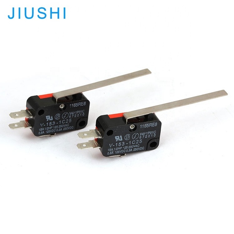 V-153-1C25 momentary limit micro switch 16a 250v t85 5e4  long handle 1NO 1NC