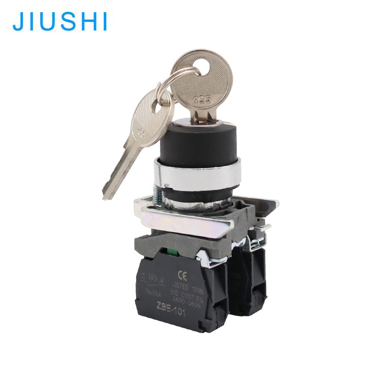 Kelly Metal flat head push button key rotary seletor switch thickened dust-proof bottom 22mm XB4-BG33