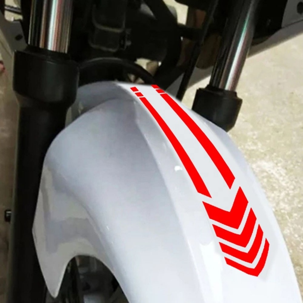 Motorbike Mudguard Sticker Reflective Motorcycle Arrow Line Warning Fender Decal Sticker