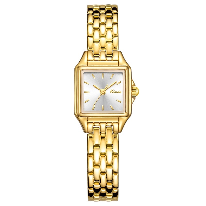 Top sell Women Ladies Fashion Stainless Steel Strap Square Good Quartz Wrist Bracelet Watches