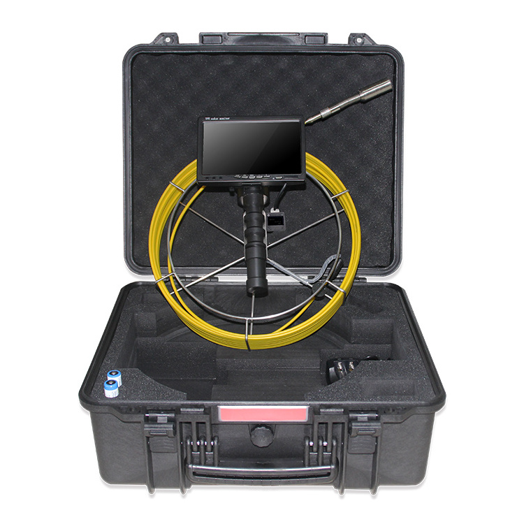 7 Inch Waterproof Industrial Pipe Video Inspection System CCTV Drain Borescope Push Rod Camera