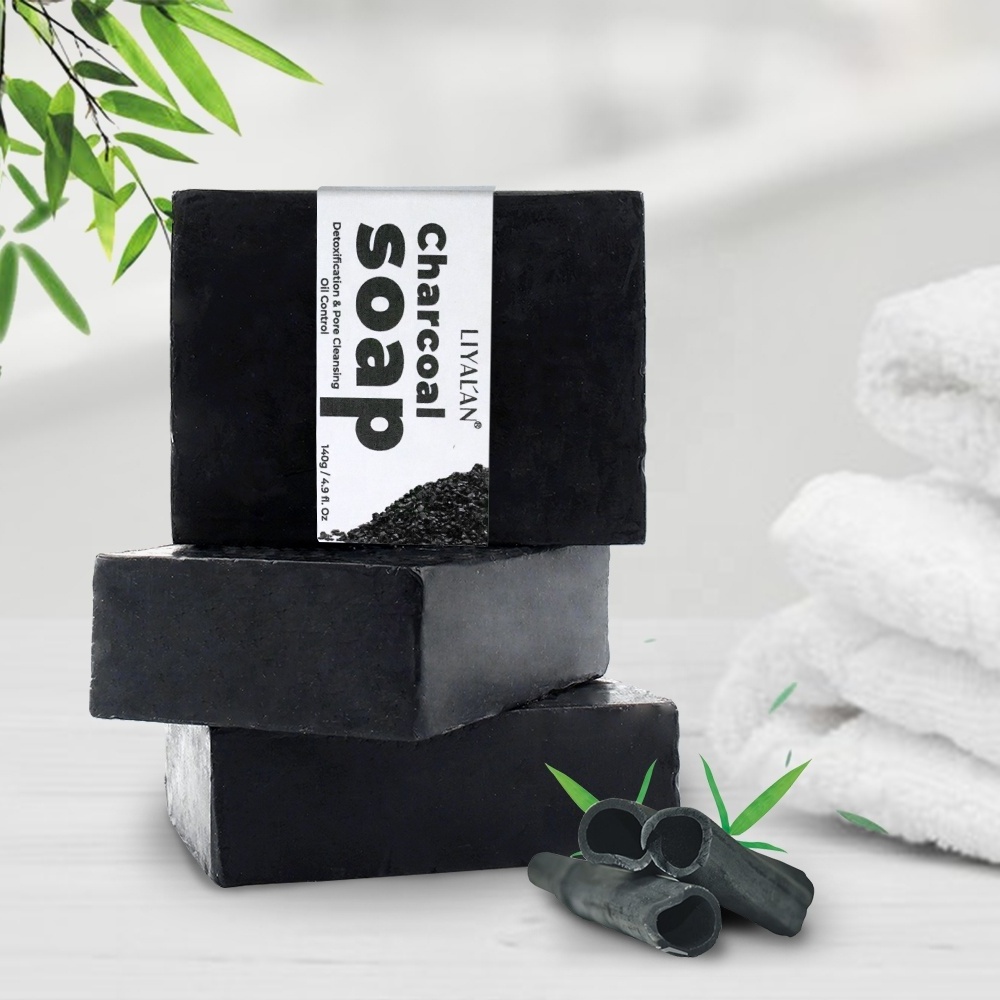 Private Label Face Body Reduce Blackheads Acne Oil Control Activated Black Bamboo Charcoal Soap For Men