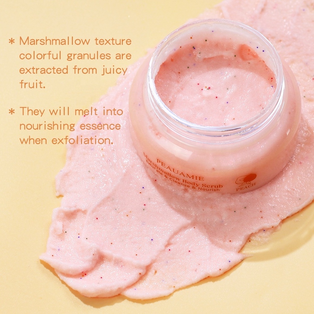 Private Label Natural Watermelon Marshmallow Fruit Sugar Exfoliating Whitening Cotton Candy Body Scrub