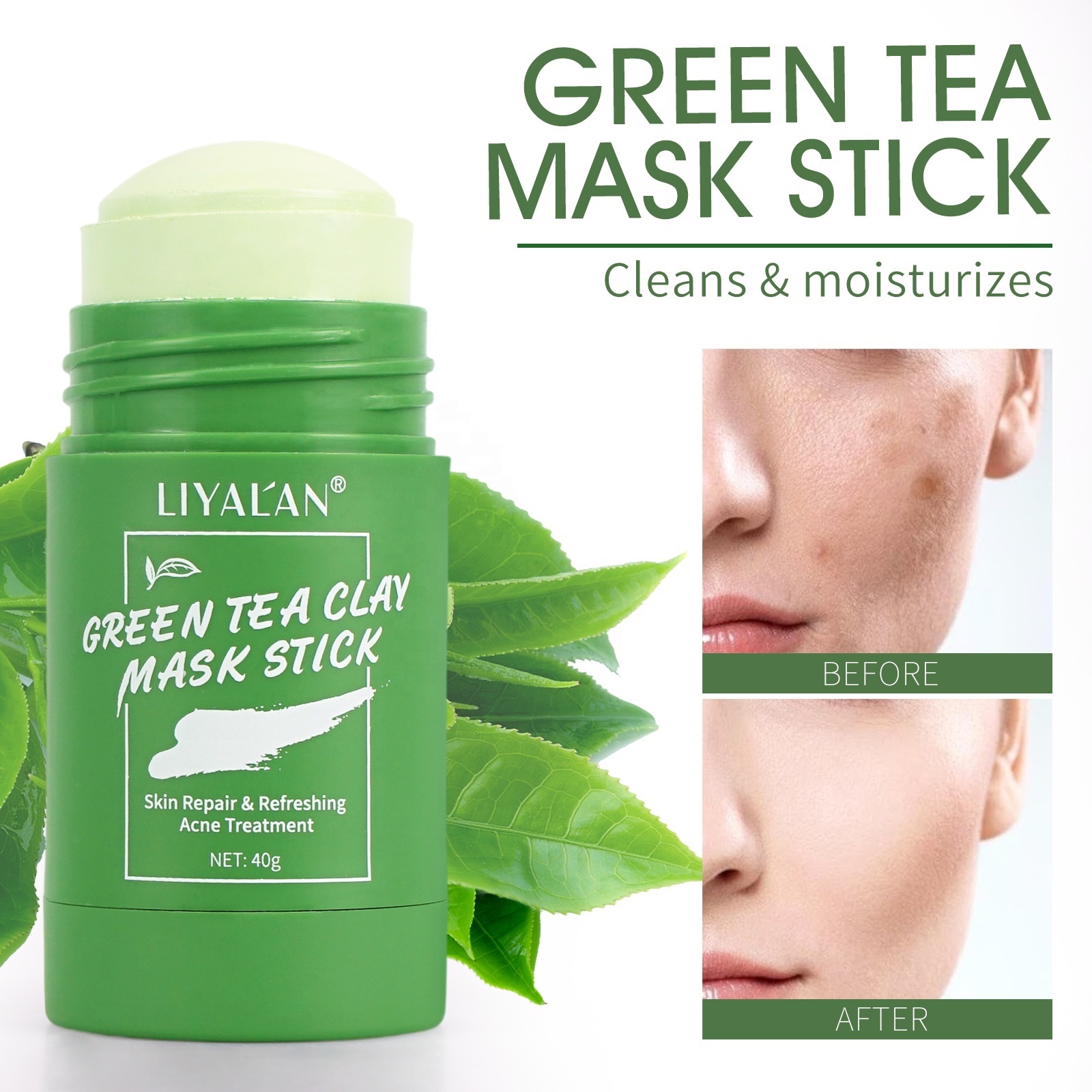 Mask Stick Eggplant Oil Control Rose Face Skin Brighten Clean Clay Purify Blackheads Green Tea Masks Stick