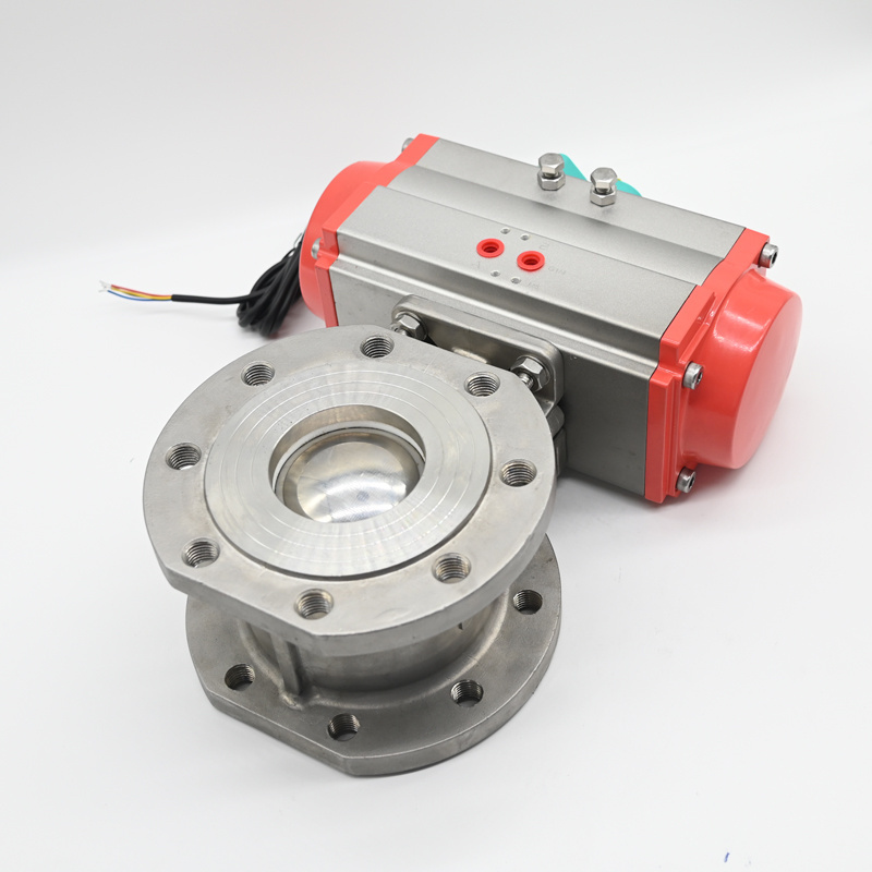 JTAIV New hot sale DN15-DN200 Italian ultra-thin pneumatic cylinder valve pneumatic flange ball valve