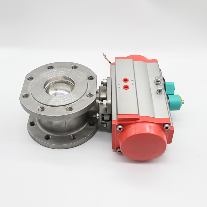 JTAIV New hot sale DN15-DN200 Italian ultra-thin pneumatic cylinder valve pneumatic flange ball valve