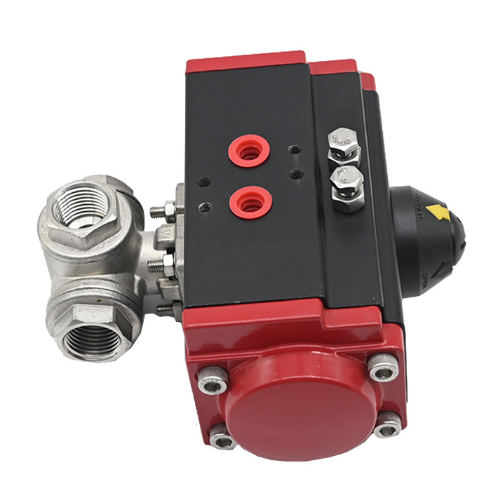 JTAIV 3-way High Platform Stainless Steel  Pneumatic Thread Ball Valve hydraulic valves