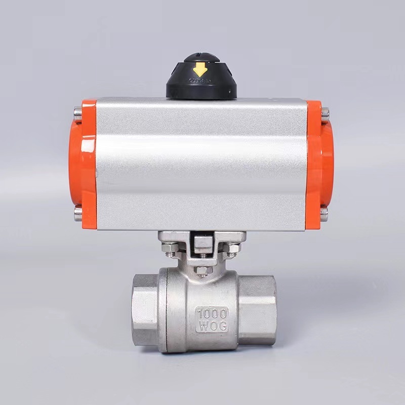 JTAIV Factory Customized Pneumatic Threaded Ball Valve Double Action Stainless steel 304 Flow Control Valve Pneumatic