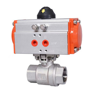 JTAIV Factory Customized Pneumatic Threaded Ball Valve Double Action Stainless steel 304 Flow Control Valve Pneumatic