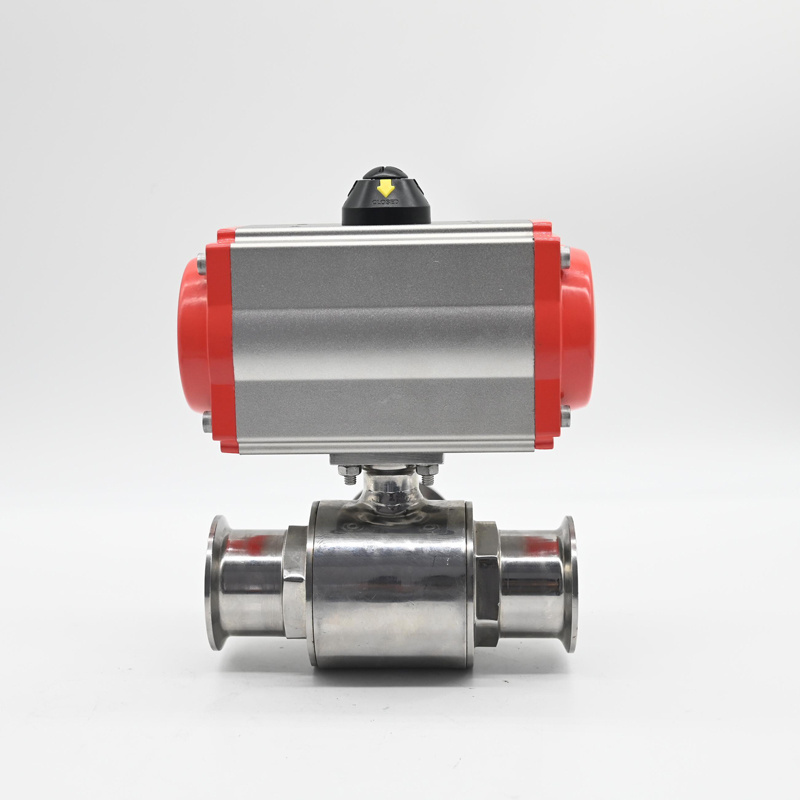 JTAIV Food Grade Stainless steel 304/316 pneumatic Quick Install ball valve 3 Way Sanitary Ball Valve Double/Single Action