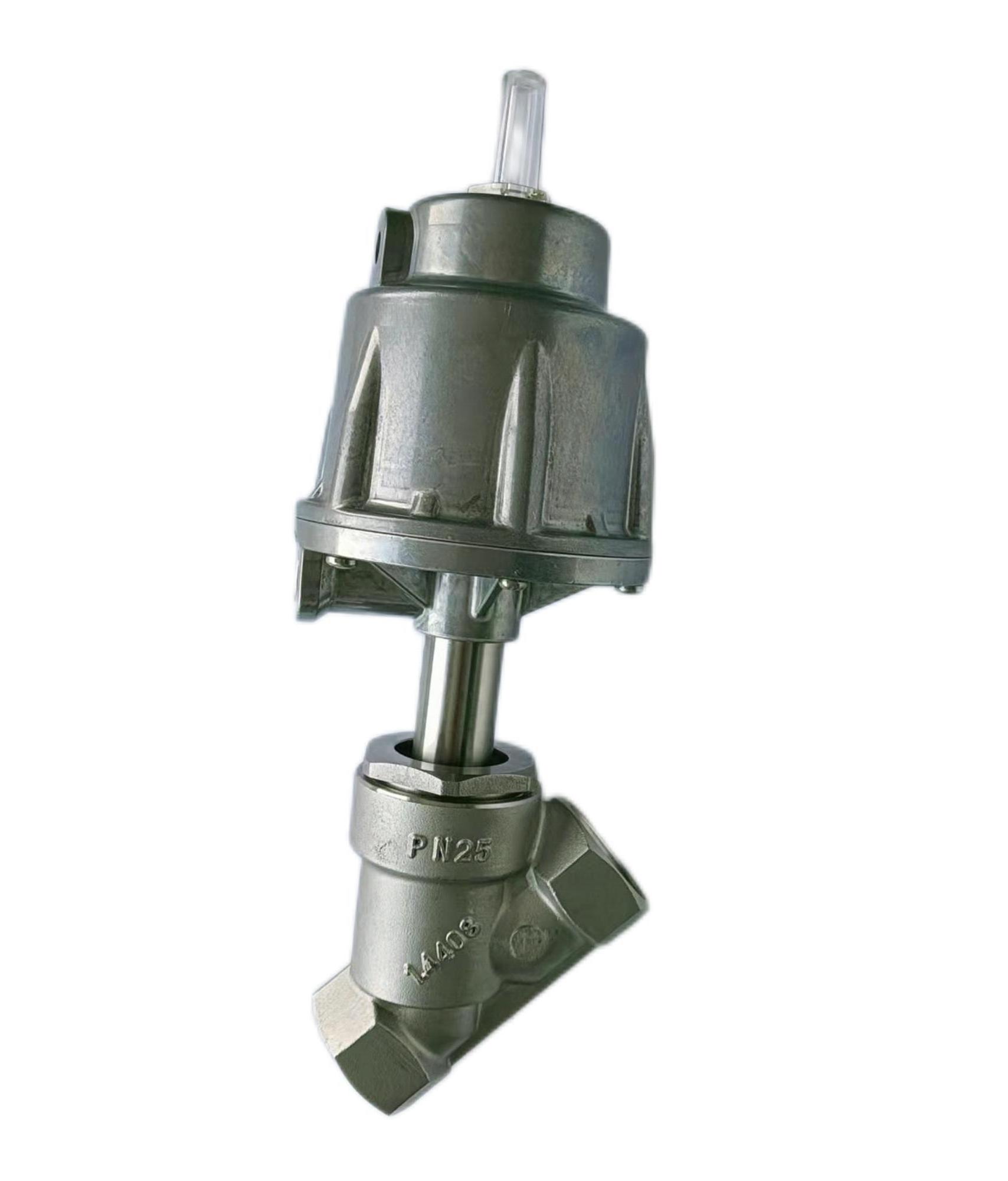 Ball valves Actuator Angle Seat Valve Air Actuated Female Thread Stainless Steel Pneumatic Steam Valve