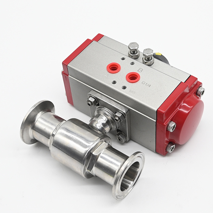 JTAIV Customization Quick-instalationl Sanitary grade Stainless Steel 304/316 2-way Pneumatic Ball Valve Food Grade 1/2