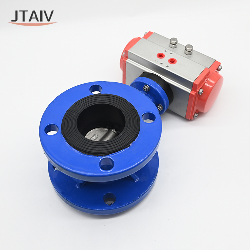 JTAIV Customization Stainless Steel Pneumatic flange butterfly valve DN50-DN600