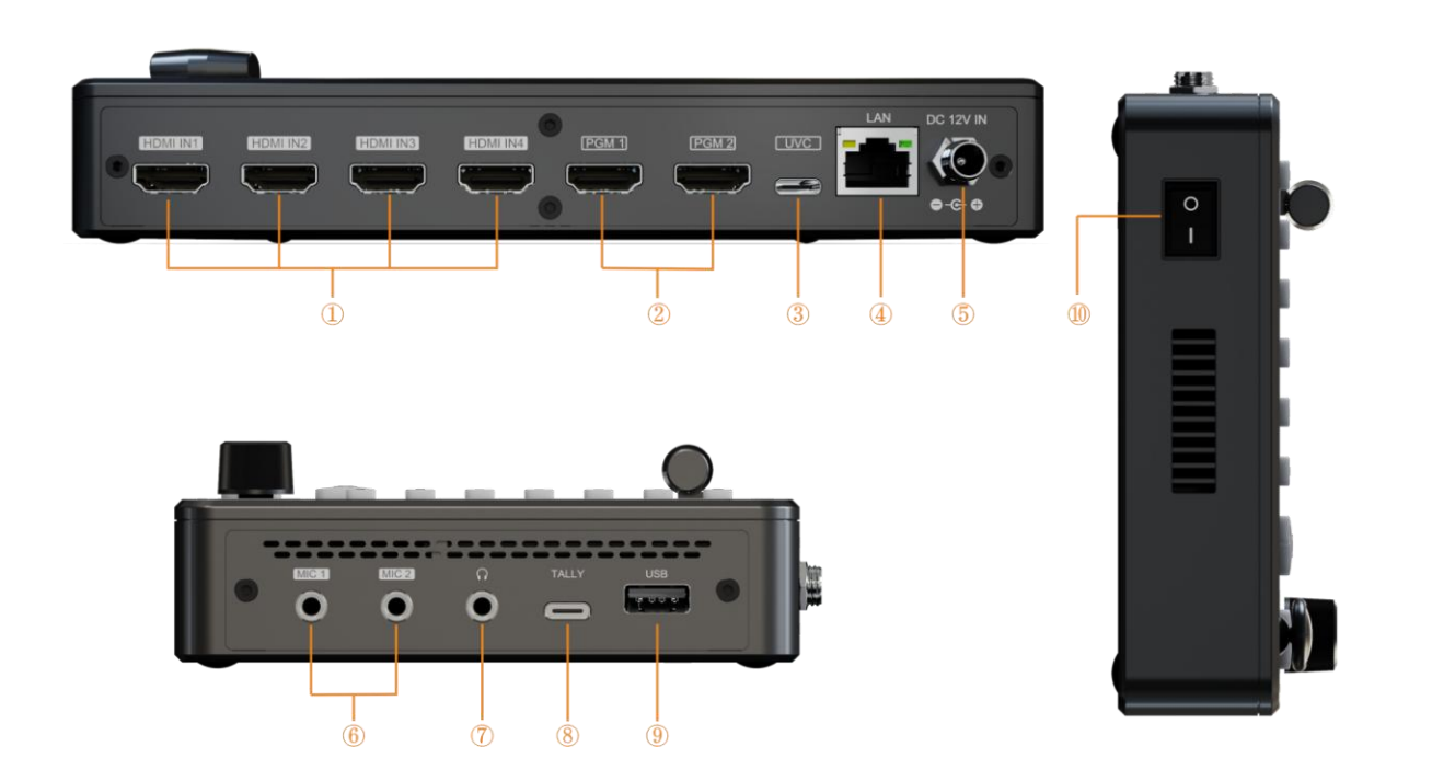 Multi camera 4k input video switcher live streaming broadcast joystick control studio mixer video camera switcher