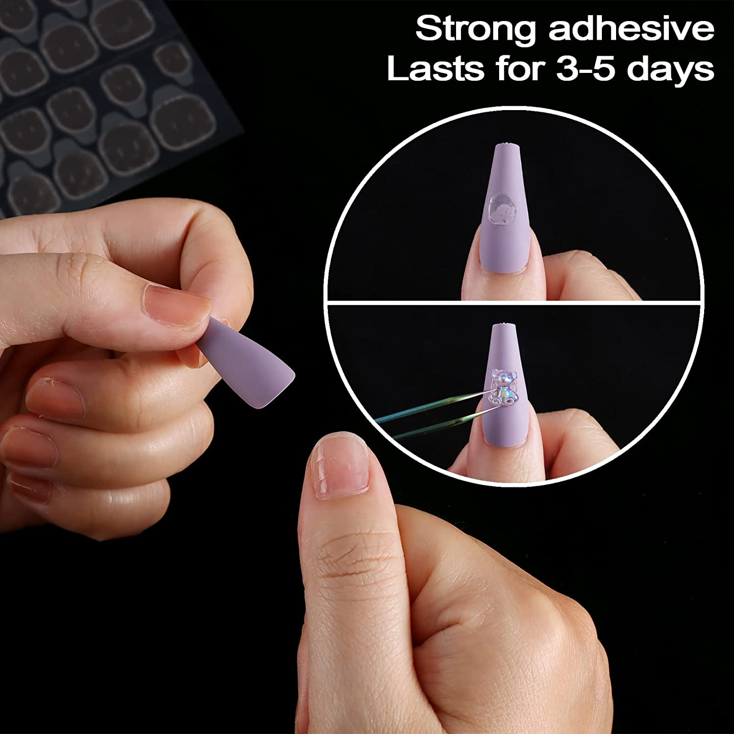 Transparent Pink Jelly Double-side Tape Label Sticker Waterproof Diy Glue Tape Nail Adhesive Tabs Gel Press On Nails