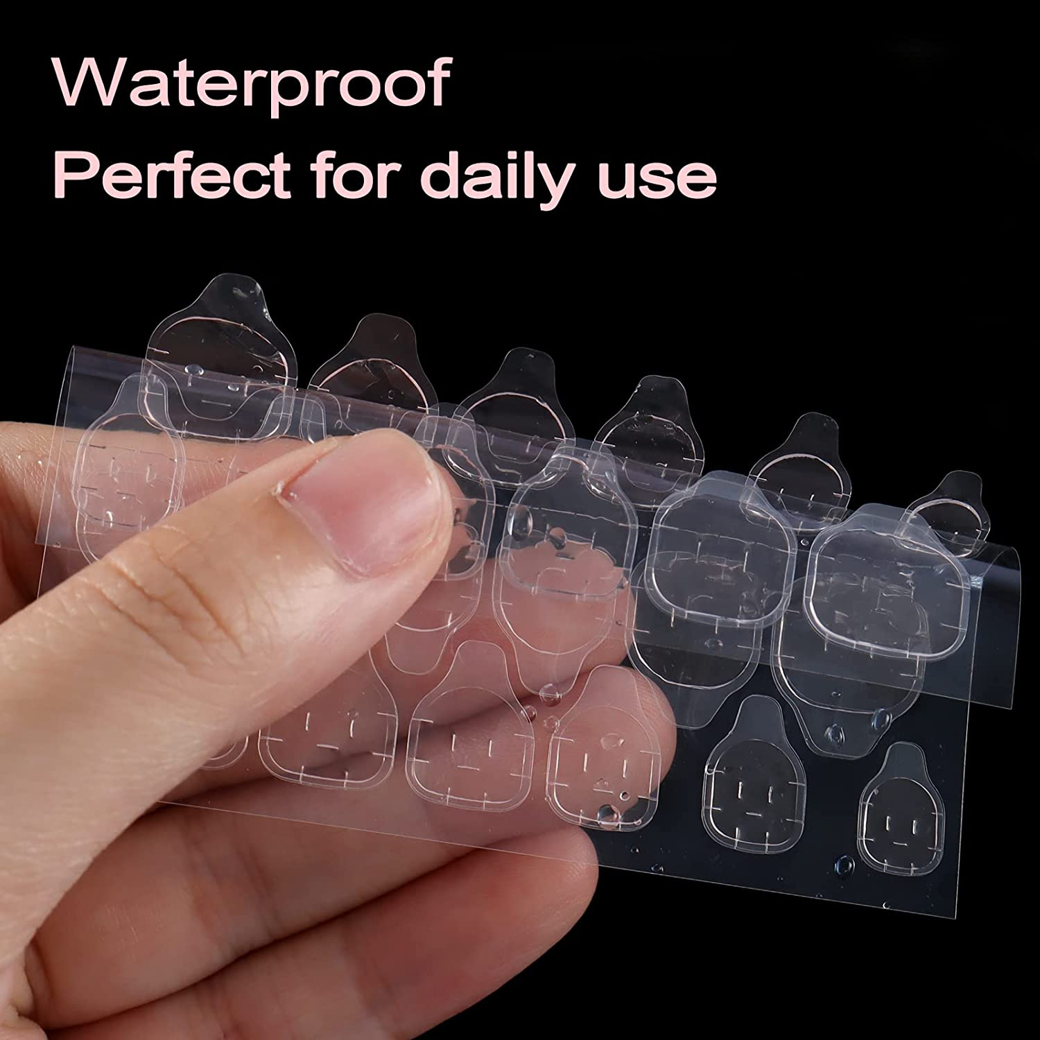 Transparent Pink Jelly Double-side Tape Label Sticker Waterproof Diy Glue Tape Nail Adhesive Tabs Gel Press On Nails