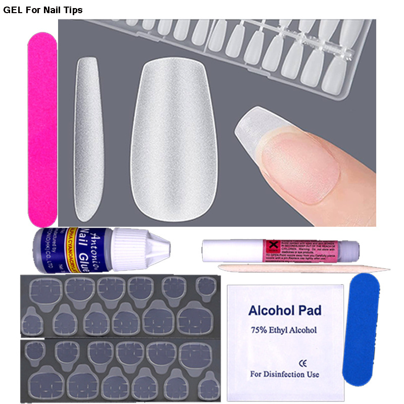 waterproof strong not easy to drop gel tips jelly adhesive double sided jelly nail glue Nail Tips Shop Solid Nail Tips Gel Sets