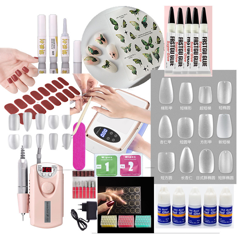 Double Side Glue Jelly Glue Stick on Nail Art manicure tool Stick-On Nails polisher UV/Led Lamp Cleaner Nail Sticker Glue