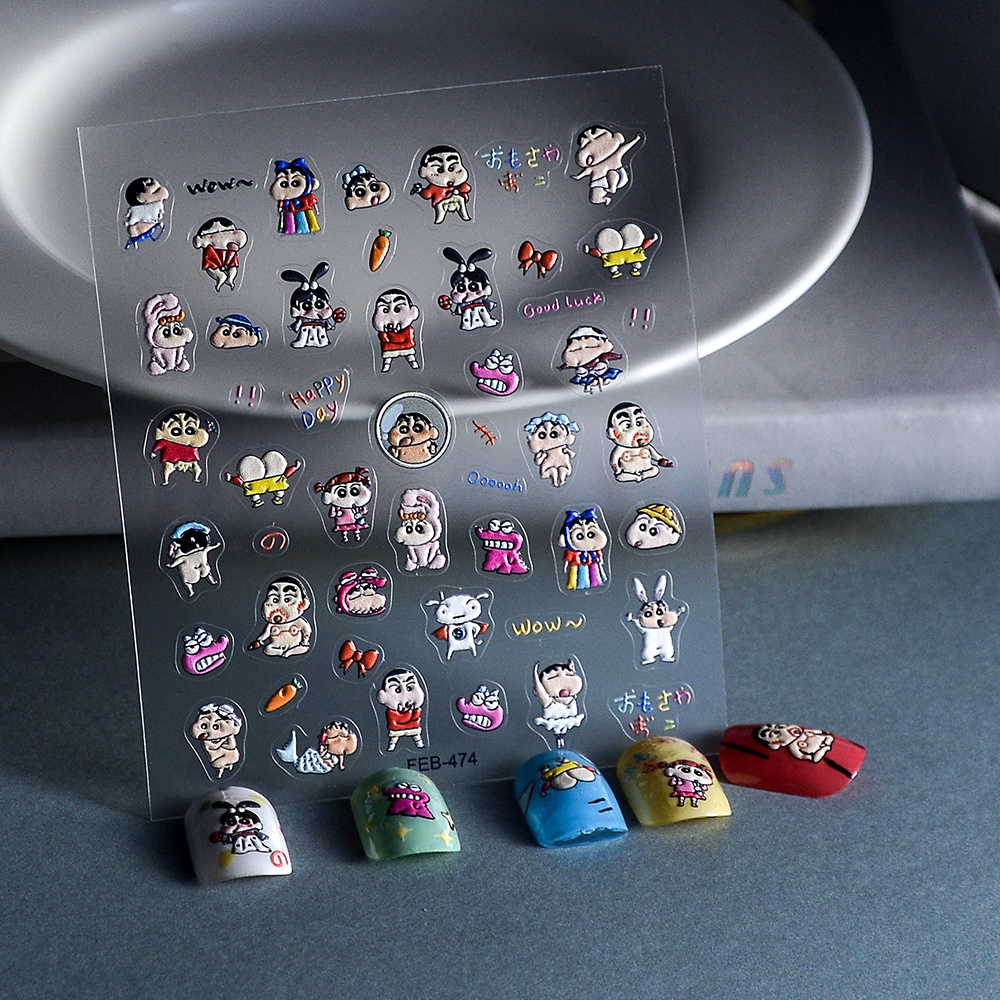 Cute Crayon Shin-chan Design Water Nail Decals Stickers For Art Nail,Nail Stickers & Decals