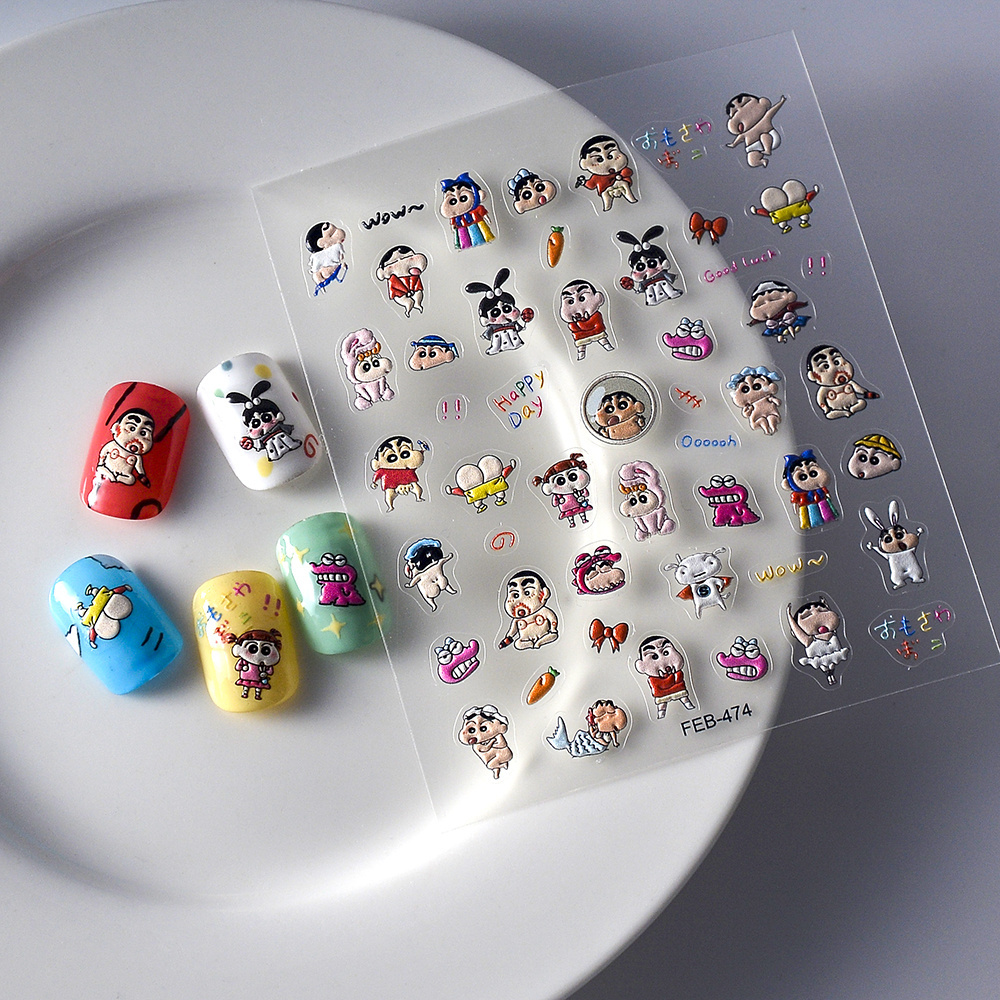 Cute Crayon Shin-chan Design Water Nail Decals Stickers For Art Nail,Nail Stickers & Decals