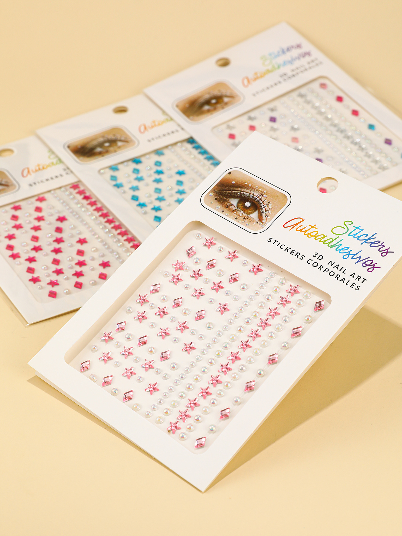 Single Diy Self Adhesive Face Temporary Tattoo Party Decor Eye Jewel Stickers Rhinestones Face Crystal Sticker