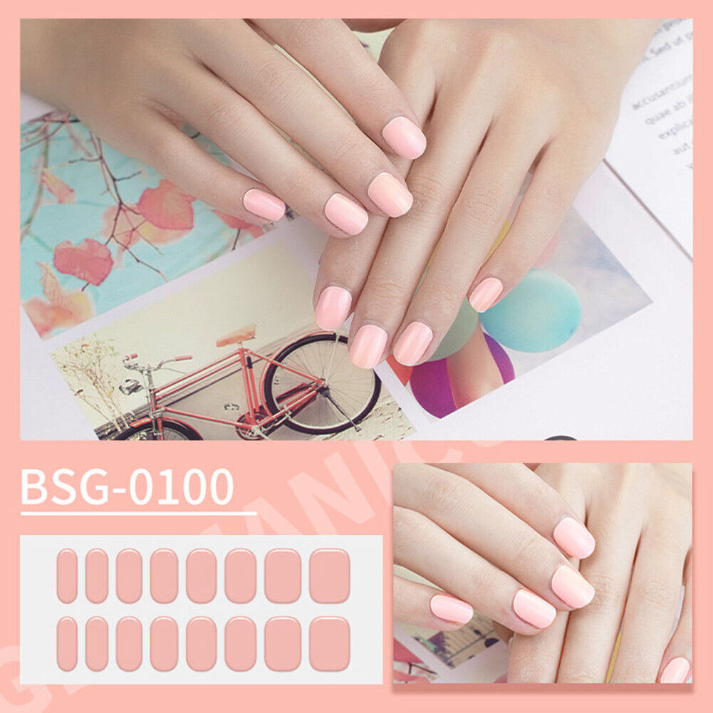 Semi Cured Nail Stickers Gel Nail Polish Strips Long Lasting Self Adhesive Wraps 3d Nail Art Wraps Matte Sticker