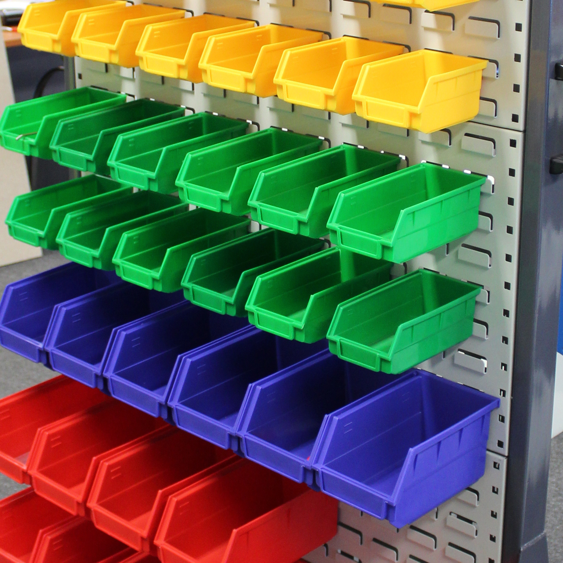 Industrial warehouse stackable plastic parts picking storage boxes bins