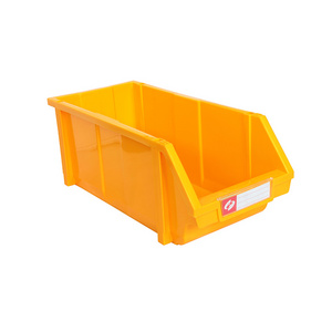 Front-opened stackable plastic storage bins for parts storage